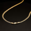 18K Cadena Oro Amarillo Barbada Hueca Ancho: 3,5mm Largo: 60 cm