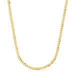 18K Cadena Oro Amarillo Barbada Hueca Ancho: 3,2mm Largo: 60 cm