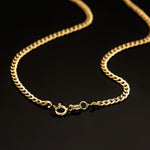 18K Cadena Oro Amarillo Barbada Hueca Ancho: 3,2mm Largo: 60 cm