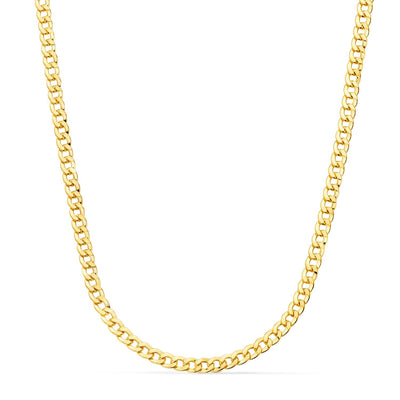 18K Yellow Gold Hollow Curb Chain Width: 4mm Length: 60 cm
