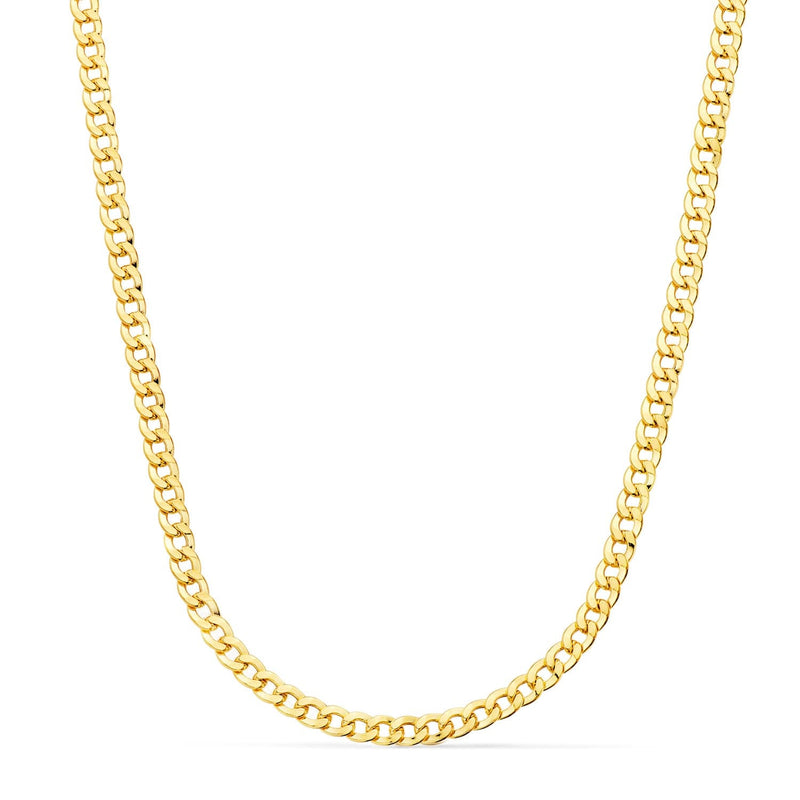 Chaîne Or Jaune 18 Carats Gourmette Creuse Largeur : 4mm Longueur : 60 cm