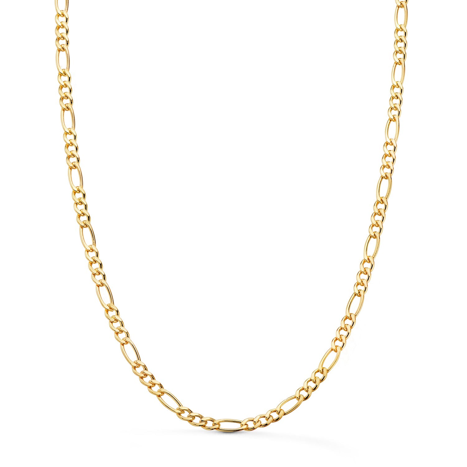 18K Yellow Gold Hollow Chain Link Cartier Type Width 4 mm Length 60 cm