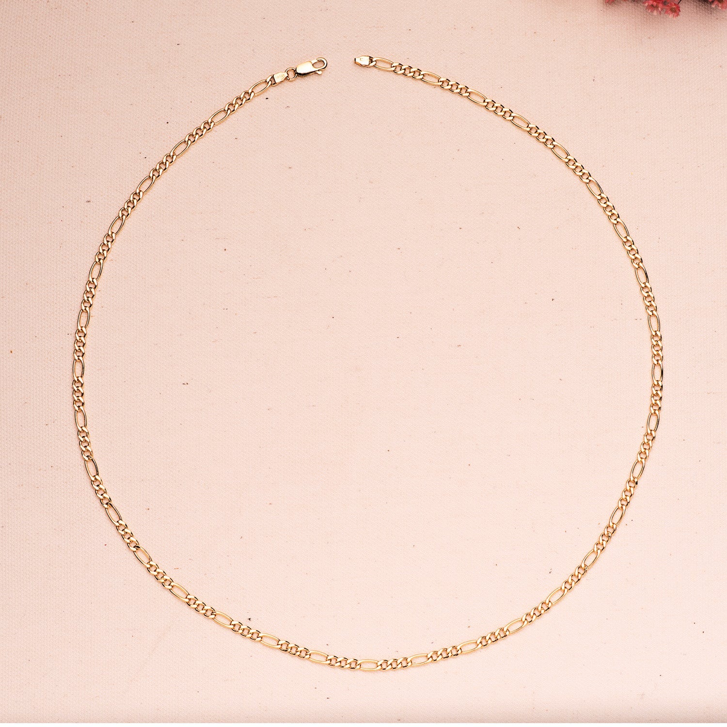 18K Yellow Gold Hollow Chain Link Cartier Type Width 4 mm Length 60 cm