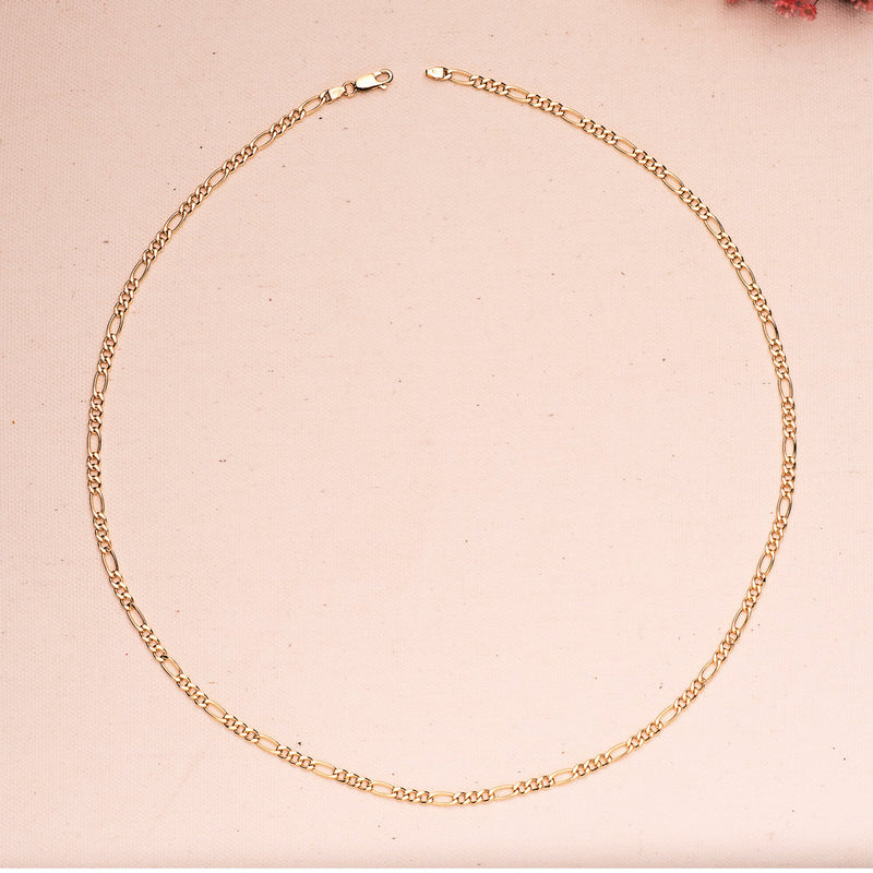 18K Yellow Gold Hollow Cartier Link Chain Width 4 mm Length 60 cm