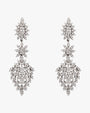 Pendientes de novia en plata con motivo floral y circonitas blancas