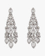 Pendientes de novia en plata con diseño floral y circonitas blancas