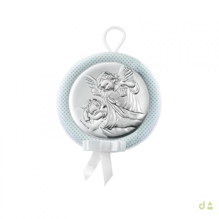 Silver Crib Medallion with Angels