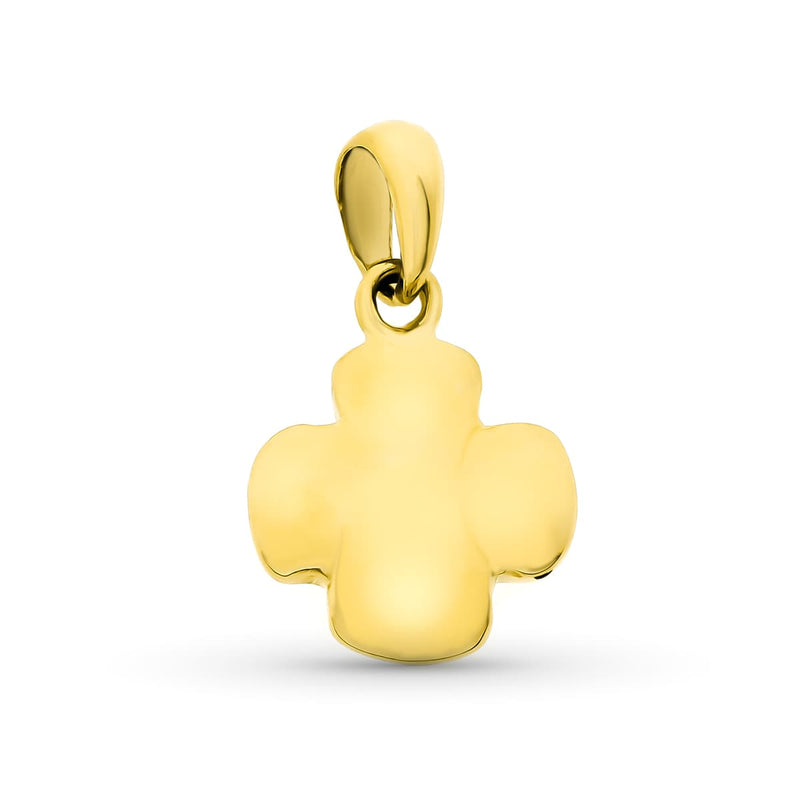 Croix creuse mate et brillante en or jaune 18 carats 18x14 mm