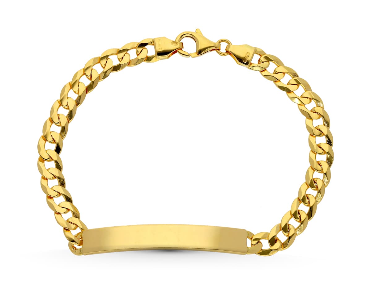 18K Solid Yellow Gold Barbada Bracelet 21 cm 6 mm