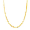 Chaîne en Or Jaune Massif 18K Courbée Longueur 60 cm Largeur 3,75 mm