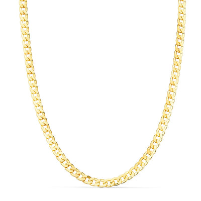 18K Solid Yellow Gold Curb Chain Length 60 cm Width 3.75 mm