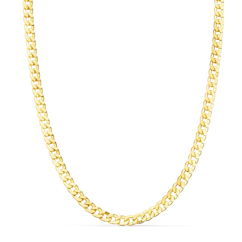 Chaîne en Or Jaune Massif 18K Courbée Longueur 60 cm Largeur 3,75 mm