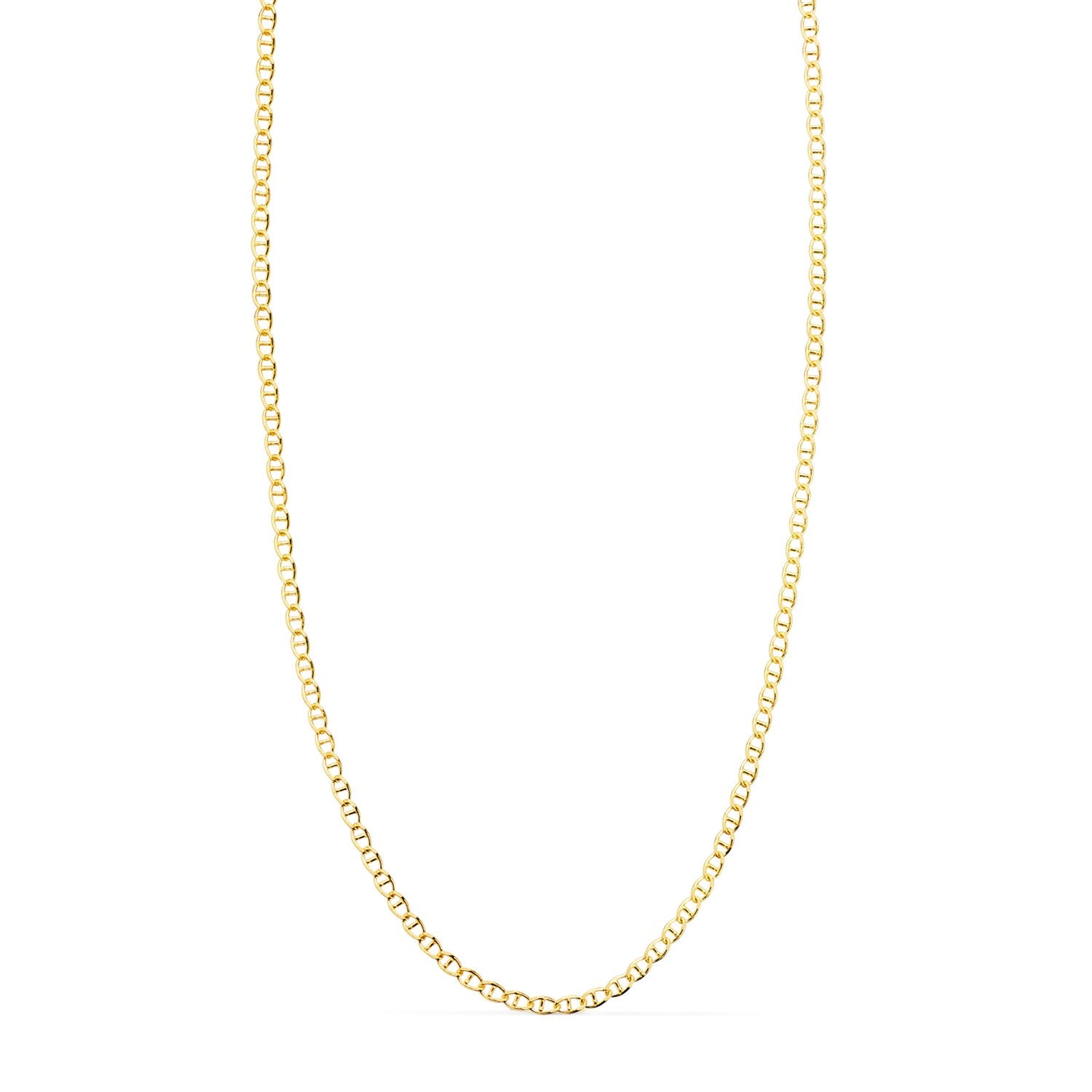 18K Chaîne Or Jaune Ancre Massif Longueur 50 cm Largeur 1,2 mm