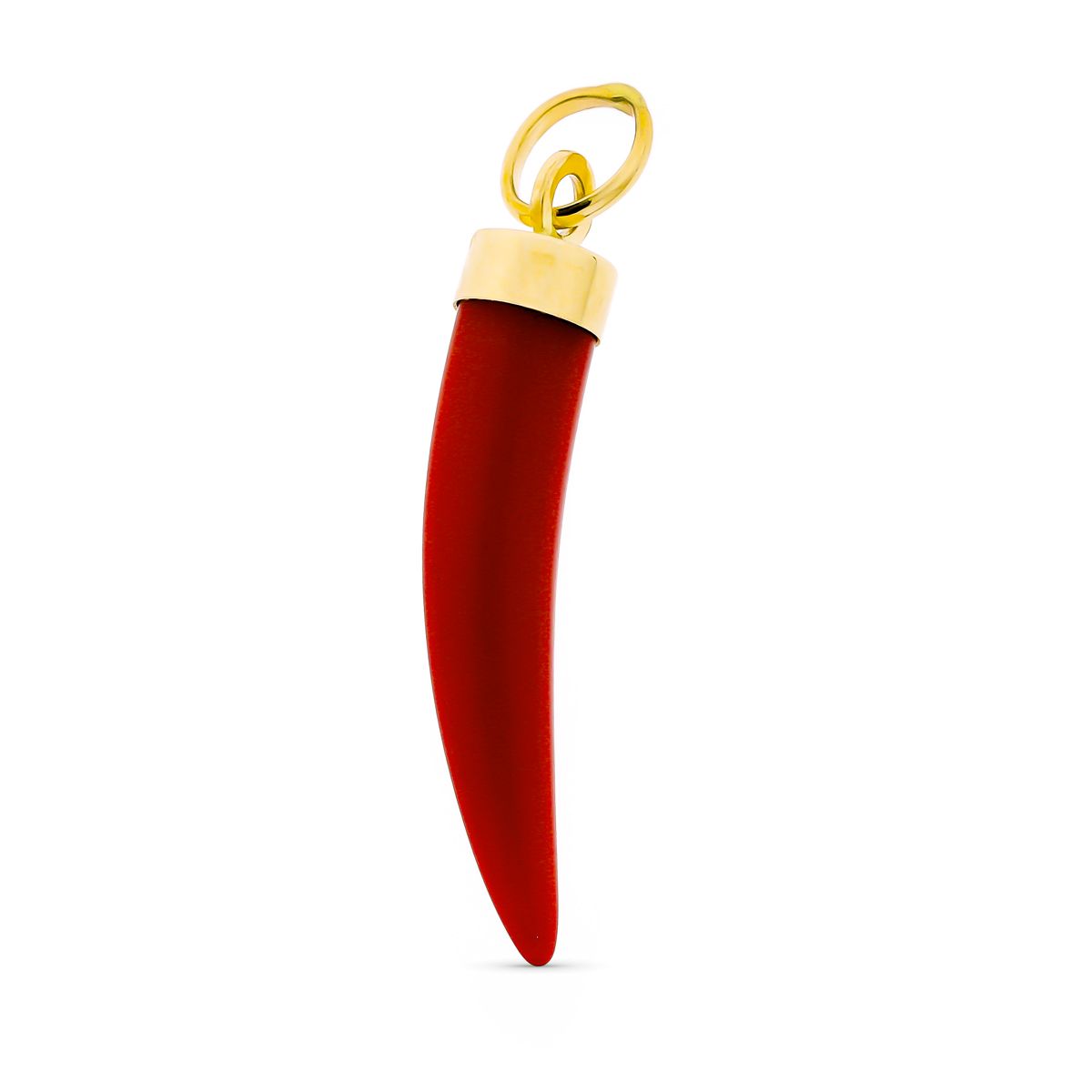 18K Yellow Gold Pendant Fangs 20 x 4 mm