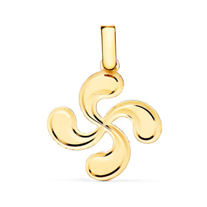 18K Colgante Oro Amarillo Lauburu Diamantado 23x20 mm