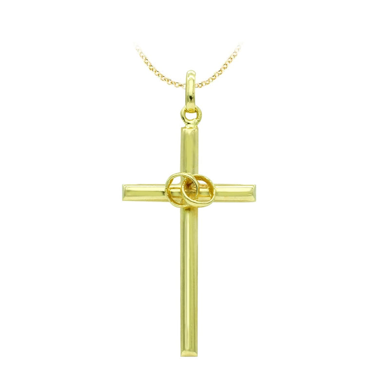 Alliances croisées creuses en or jaune 18 carats. 27x14mm