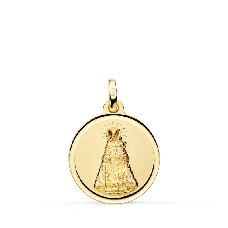 18K Medalla Virgen De Los Desamparados 14 mm Bisel
