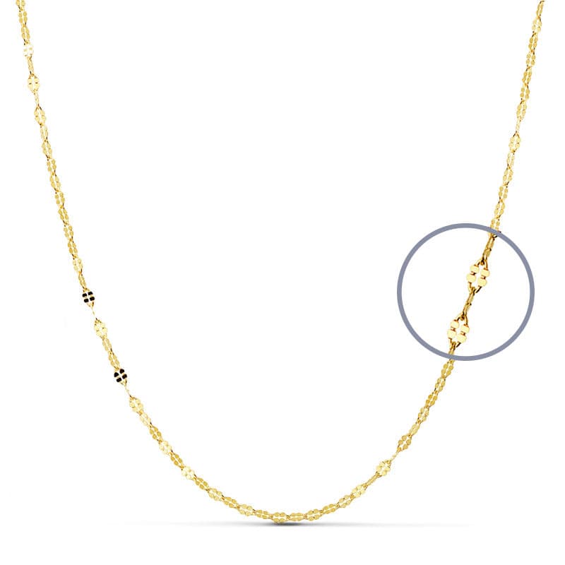 18K Solid Diamond-Cut Solid Chain 50 cm 2 mm