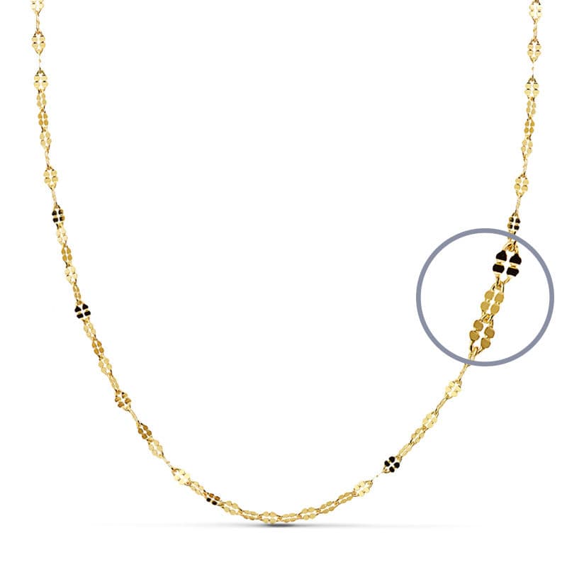 18K Solid Diamond-Cut Chain 45 cm x 1.5.