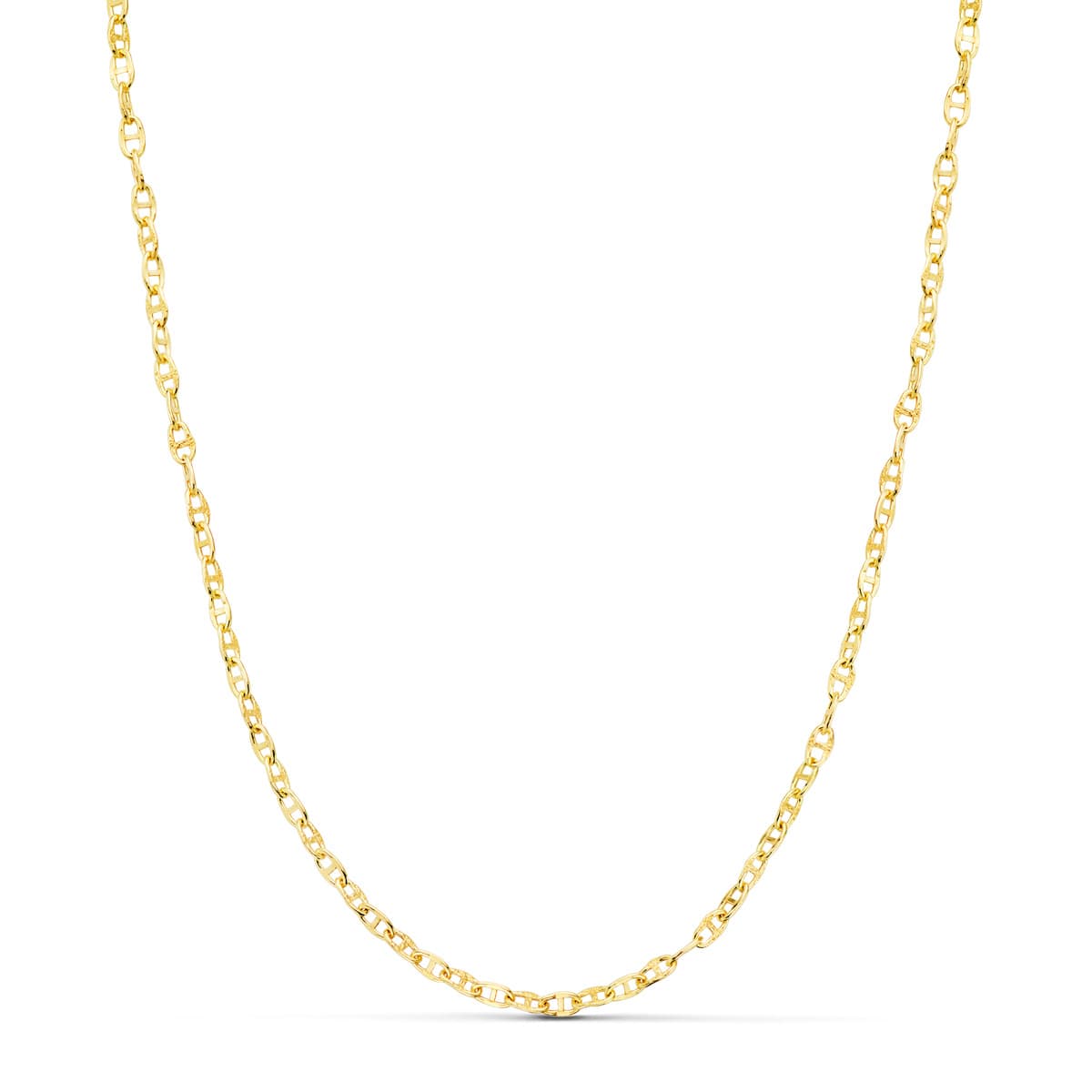 Corrente 18K Ouro Amarelo Âncora Oca Comprimento 50 cm Largura 2 mm