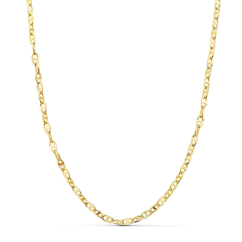 Chaîne d'ancre creuse en or jaune 18 carats Longueur 60 cm Largeur 2,5 mm