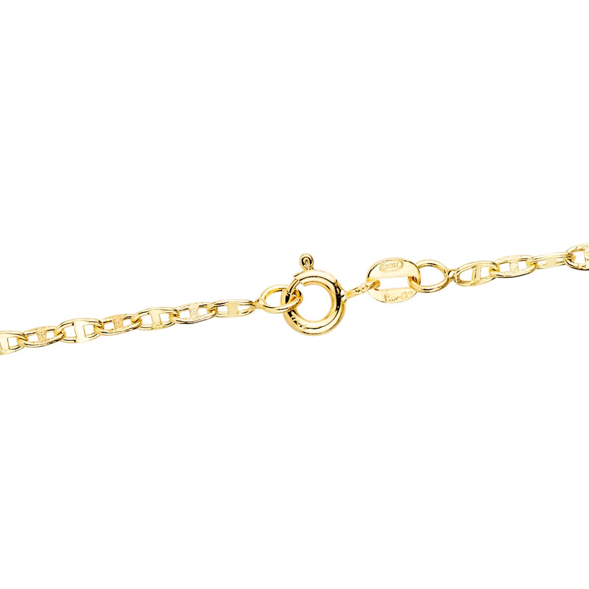18K Yellow Gold Hollow Anchor Chain Length 60 cm Width 2.5 mm