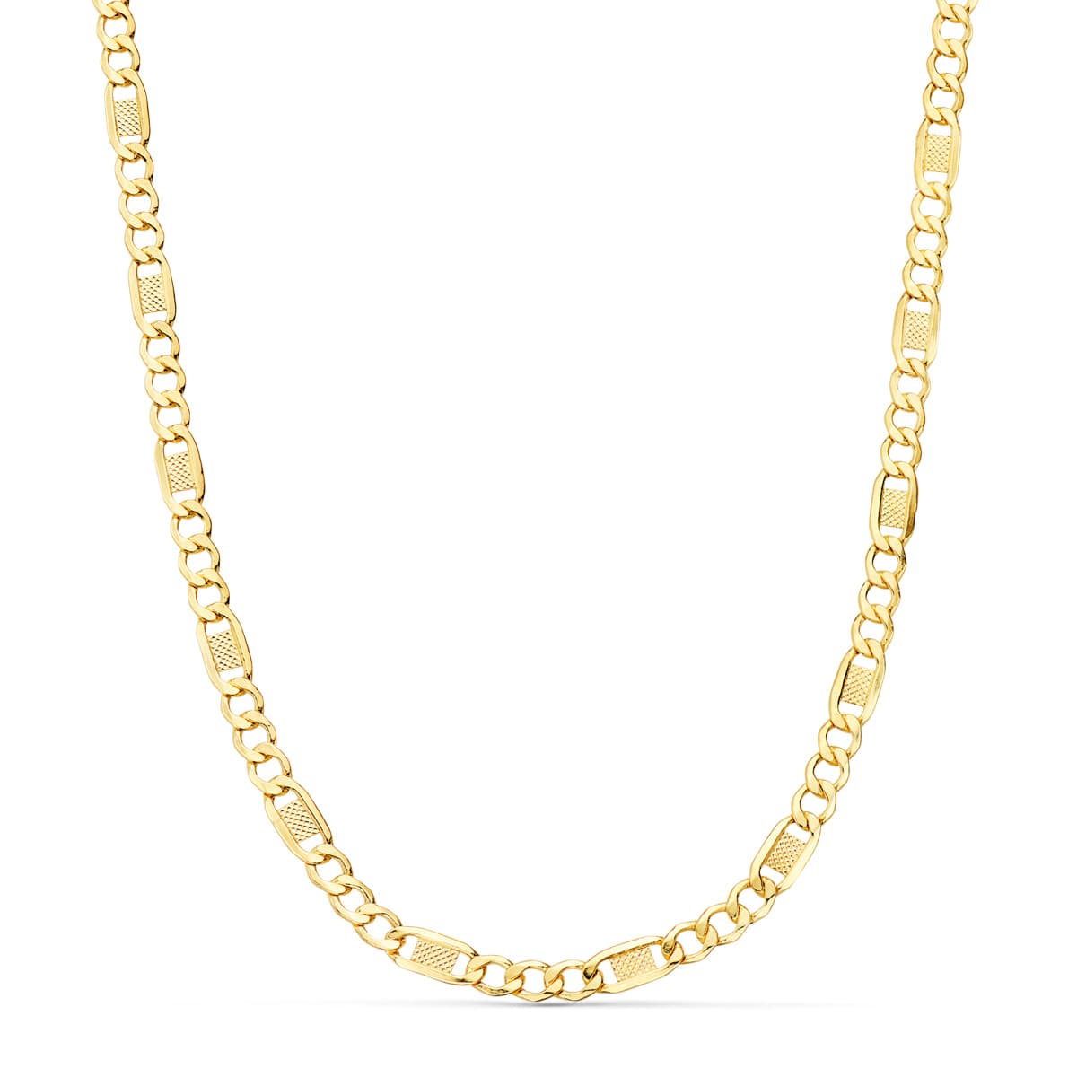 18K Yellow Gold Hollow Link Chain 3x1. Length 60 cm Width 4 mm