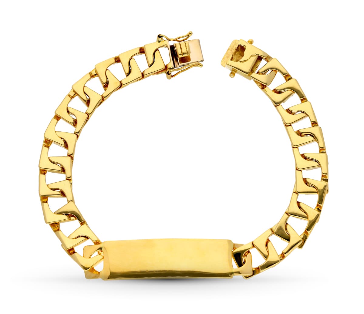 18K Solid Yellow Gold Bracelet 22 cm 9 mm