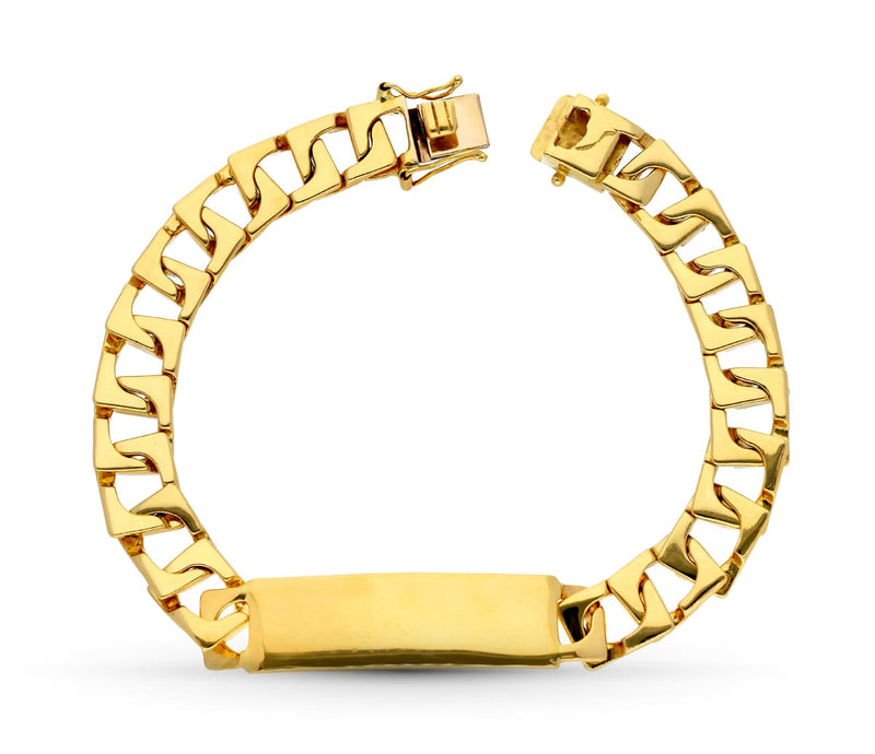 18K Solid Yellow Gold Bangle 22 cm 9 mm