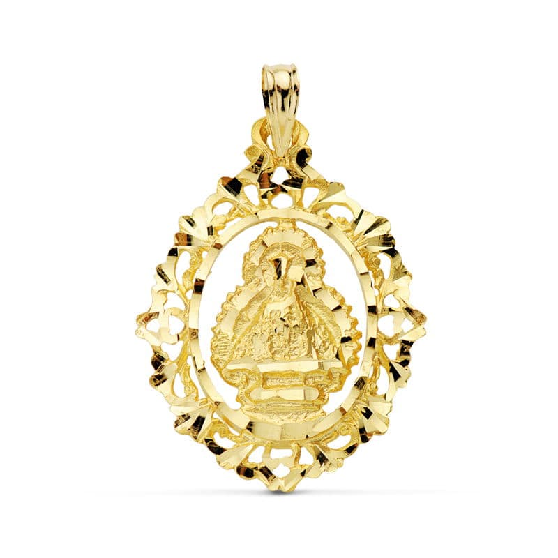 18K Medal Virgin of the Head Frame 28X21 Mm