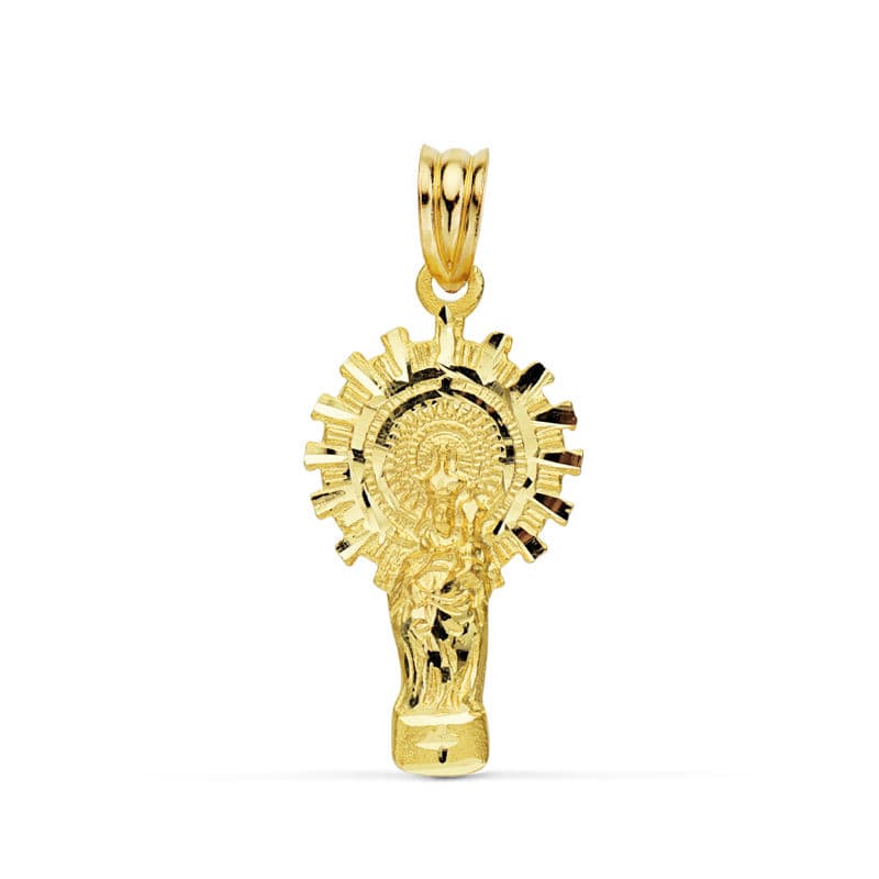 18K Virgen Pilar Silueta 28x15 mm