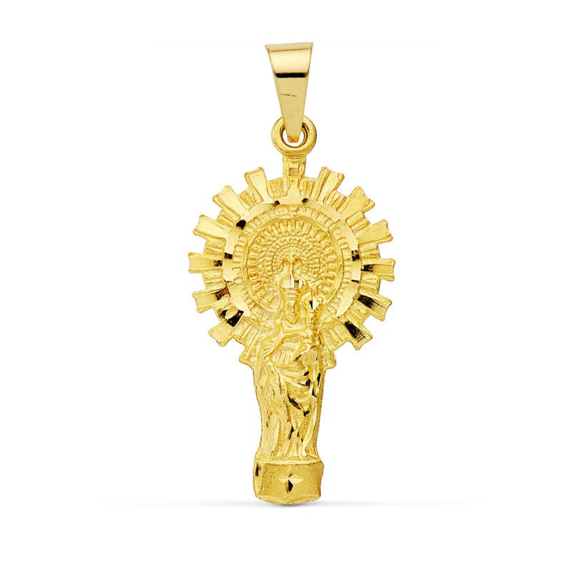 18K Virgen Del Pilar Silueta 32x17 mm