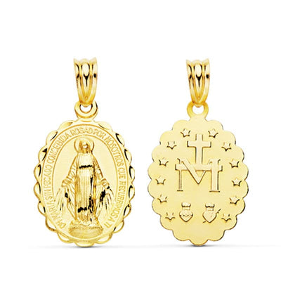 18K Scapular Medal Virgin of the Miraculous 23x14 mm 1.60 Gr