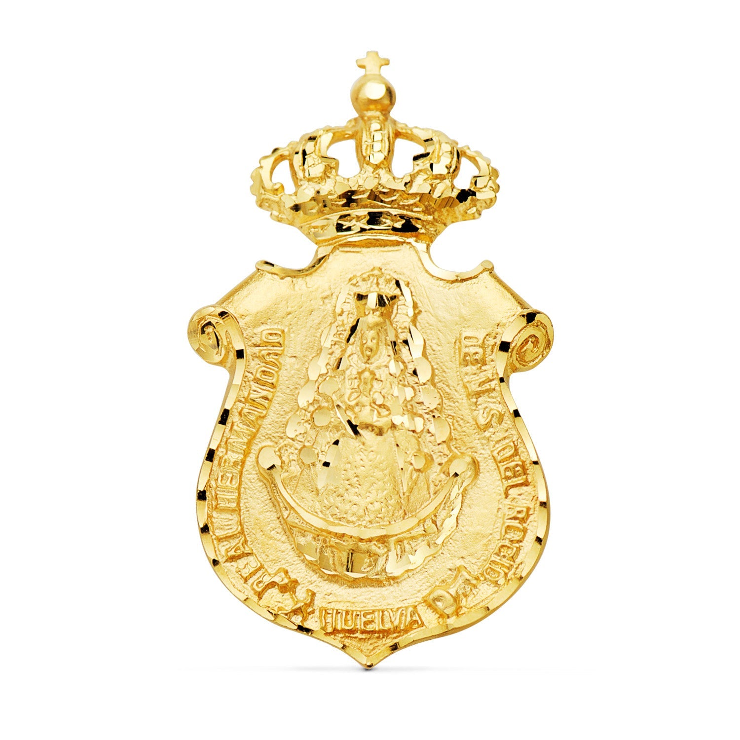 Pendentif 18K Or Jaune Écu V. Del Rocio Huelva 46x25 mm