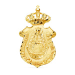 18K Yellow Gold V. Del Rocio Huelva Shield Pendant 46x25 mm