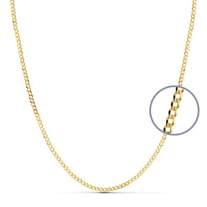 18K Cadena Barbada 60 cm Maciza 2 mm