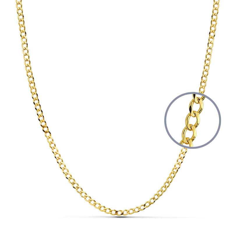 18K Curved Chain 50 cm Solid 3mm 8.95Gr