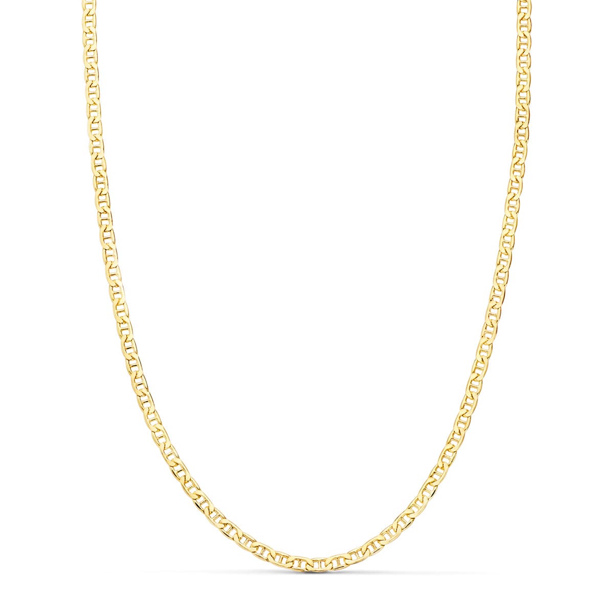18K Yellow Gold Chain Flat Hollow Anchor Length 50 cm Width 2 mm