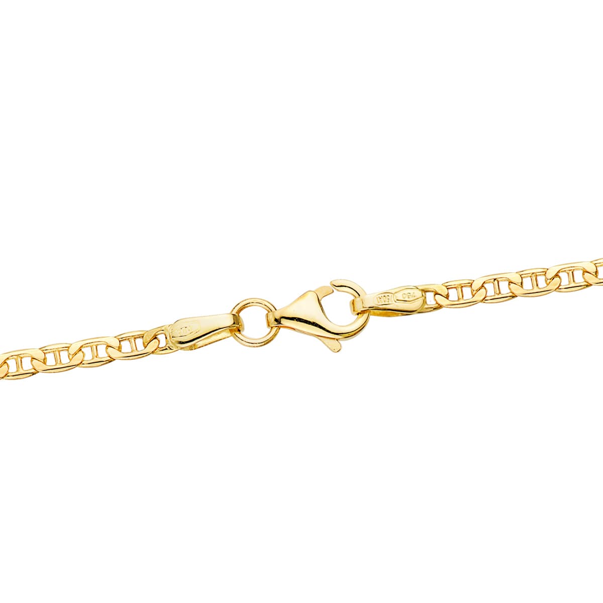 18K Yellow Gold Chain Flat Hollow Anchor Length 50 cm Width 2 mm