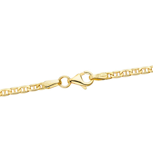 18K Yellow Gold Chain Hollow Flat Anchor Length 45 cm Width 2 mm