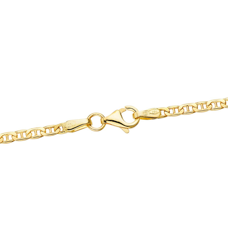 18K Yellow Gold Chain Hollow Flat Anchor Length 50 cm Width 2 mm