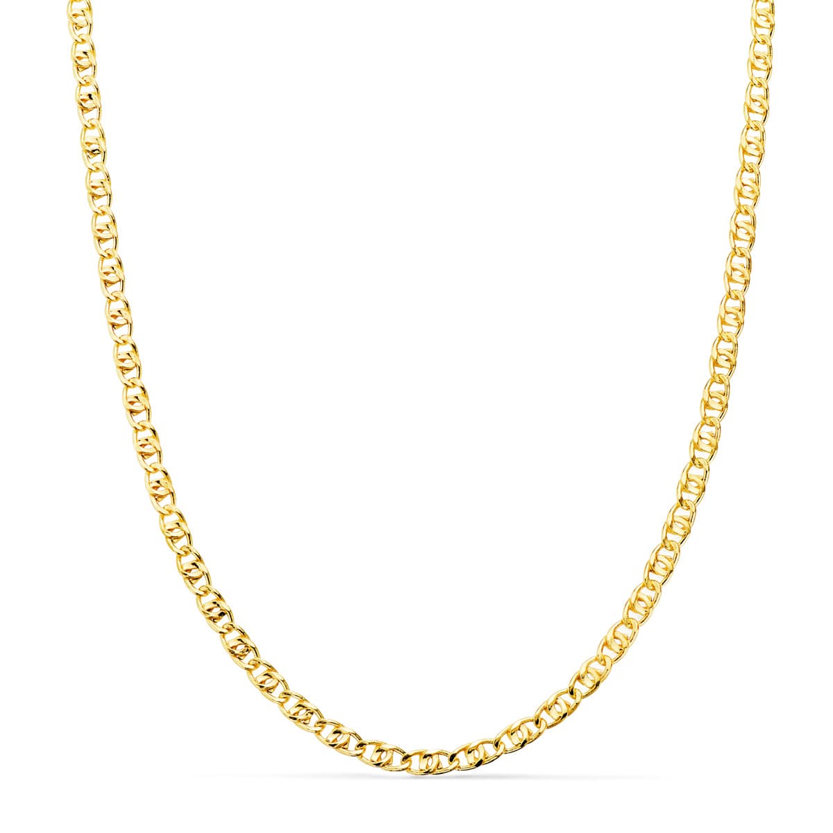 18K Yellow Gold Hollow Anchor Chain Length 50 cm Width 3 mm