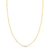 18K Cadena Oro Amarillo Barbada Maciza Largo 50 cm Ancho 1.5 mm