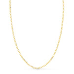 18K Cadena Oro Amarillo Barbada Maciza Largo 50 cm Ancho 1.5 mm