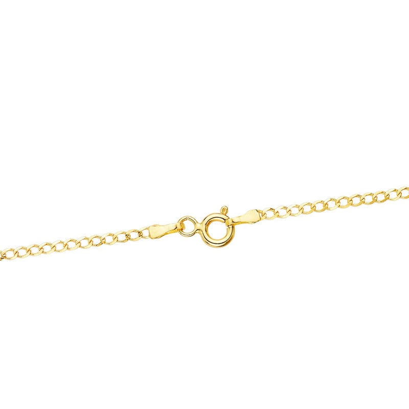 18K Cadena Oro Amarillo Barbada Maciza Largo 50 cm Ancho 1.5 mm