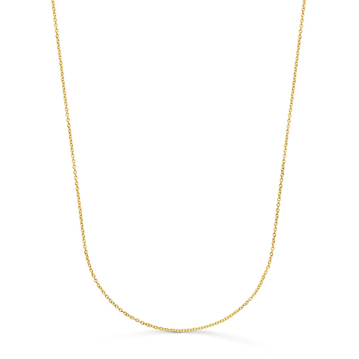 18K Yellow Gold Solid Rolo Chain Width: 1mm Length: 40 cm