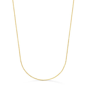 18K Yellow Gold Solid Rolo Chain Width: 1mm Length: 40 cm