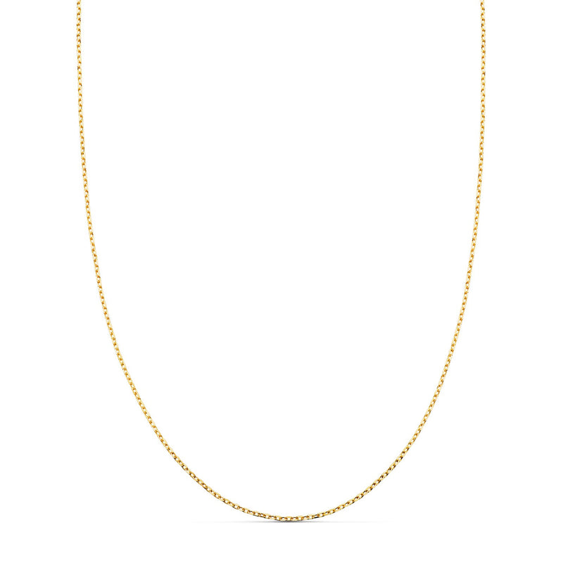 18K Yellow Gold Solid Forced Chain Width: 0.75 mm Length: 45 cm