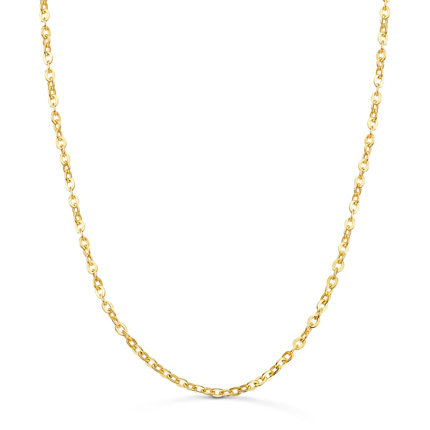 18K Yellow Gold Hollow Forced Chain Width: 2.5 mm. Length: 50 cm