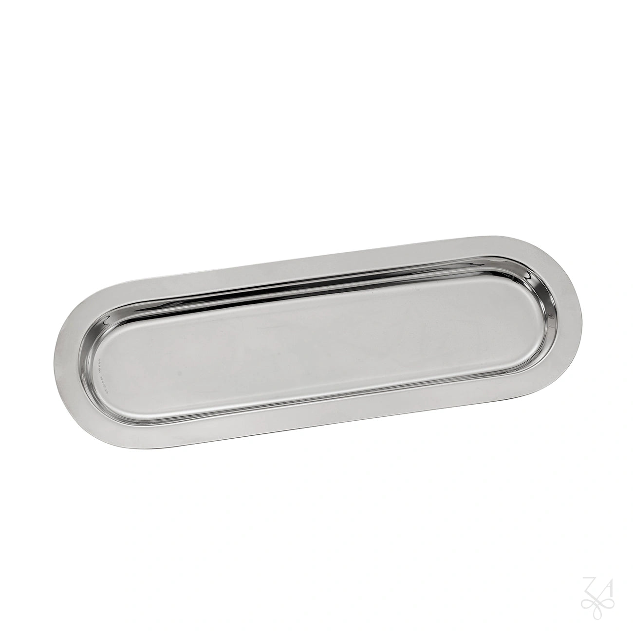 Bandeja para cartas de plata de ley modelo Cardinale ovalada alargada 30x9 cm